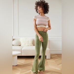 Urban Outfitters Out From Under Aria Sage Green Flare Pants Leggings Small